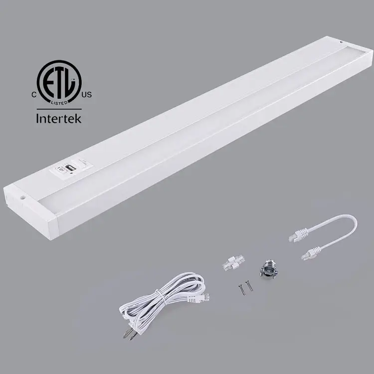 ETL Lampu Bawah Kabinet Led Dapur Usb, Penutup Plastik Portabel 120V AC 12 Inci Bisa Diredupkan