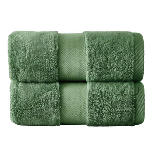 Juego de Toallas de Baño de Algodón Verde de Color Sólido, Rectangulares, Tejidas, para Uso Doméstico, Tamaño Adulto - Product Image 1