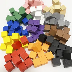 12色定制设计印刷10毫米方形角立方体木制空白骰子