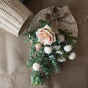 Bouquet de fleurs artificielles Southern Rose à suspendre au mur, rose orange, décoration d'intérieur CF01104 - Product Image 1
