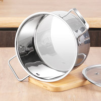 LECOS 3.5QT/6QT Ensemble de marmites de cuisine en acier inoxydable avec double poignée Ensemble de marmites à soupe pour la cuisine domestique
