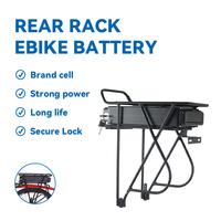 Batterie de vélo électrique au lithium 36V 48V 52V 15AH pour porte-bagages arrière, compatible avec moteurs 8Fun 250W 500W 750W 1000W