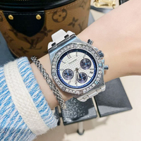 Montre pour femme LUCIANO, style professionnel, multifonctionnelle, étanche, bracelet en cuir, mouvement à quartz, cadran en verre, chronographe