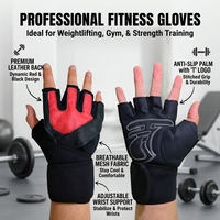 Gants d'entraînement mi-doigts pour hommes, directement de l'usine, avec sangle de maintien du poignet, paume rembourrée antidérapante pour la musculation, les haltères et l'entraînement en salle de sport
