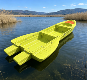 Bateau de pêche pliable en plastique pour loisirs fluviaux, monté sur moteur, grande capacité - Product Image 2