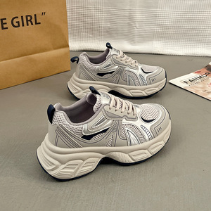 Nuove Sneakers Chunky con Plateau da Donna 2026 per Ragazze Basse, Scarpe Sportive Versatili con Suola Morbida che Aumentano l'<span class=keywords><strong>Altezza</strong></span>, Modello Dad Shoes, Bestseller - Product Image 3