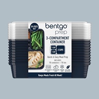 Conteneur alimentaire jetable en plastique JYM Factory, conteneur alimentaire à 3 compartiments, conteneur alimentaire carré pour micro-ondes, préparation de repas