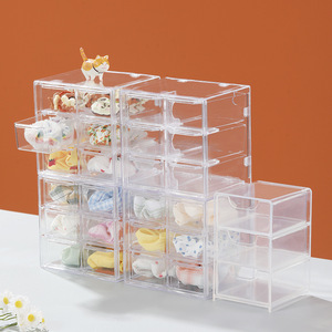 Caja de Almacenamiento de Plástico Transparente, Diseño Moderno, Mini Cajonera Rectangular, para Control Remoto, Uso en Escritorio - Product Image 3