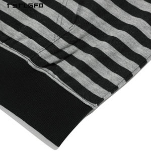 Sudadera con capucha vintage con cremallera y estampado de estrellas con rayas horizontales estilo Y2K, corte regular para hombre, estilo casual urbano de invierno, pedido al por mayor - Product Image 3