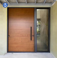 Meilleures ventes, prix d'usine - Dernier design de porte en bois, porte principale de villa, double porte, bois massif, porte extérieure en bois