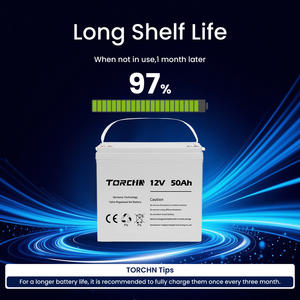 Batería de Gel Recargable de 12V 50Ah, Batería de Gel de Alta Temperatura y Larga Duración, Batería UPS VRLA, Batería de Gel para Sistema Solar - Product Image 2