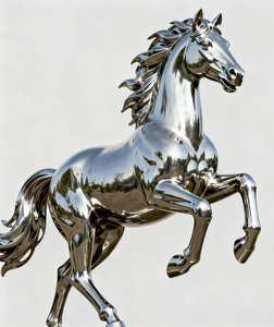 Sıcak Fırsat Gerçek Boyutta Modern Sanat At Heykeli Paslanmaz Çelik Cilalı Heykel Özel Renk Şekil Kamu Alanları Tema Parkları İçin - Product Image 3