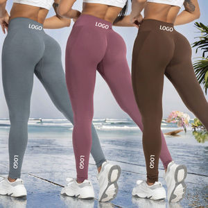 กางเกงโยคะเอวสูงยี่ห้อ Yoke รุ่นใหม่ ทรงสครันช์ด้านหน้า ระบายอากาศได้ดี ไซส์ใหญ่ ลายเรียบ ขายดี - Product Image 2