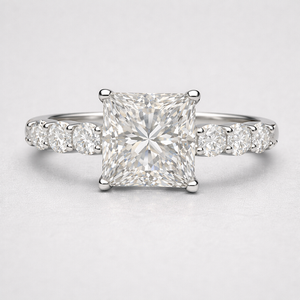 Simple platinum <b>diamond</b> <b>ring</b> for women minimal engagement wedding <b>ring</b> elegant fine jewelry gift for her - Product Image 1