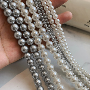 <span class=keywords><strong>Collana</strong></span> Lunga in Vetro Imitazione <span class=keywords><strong>Perla</strong></span> Grigio Argento, <span class=keywords><strong>Collana</strong></span> Multistrato a Più Livelli per Regalo - Product Image 3