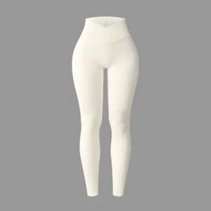 Venta caliente V Cintura Fitness Pantalones Levantamiento de glúteos Mujeres Entrenamiento Leggings