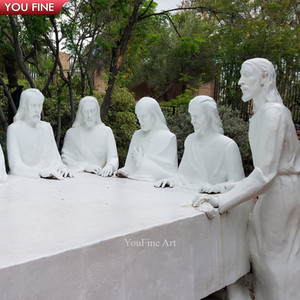 Escultura de Iglesia de Tamaño Natural en Piedra Natural, La Última Cena en Mármol YFSZ-163 - Product Image 5