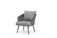 Ensemble de salle à manger d'extérieur moderne, structure en aluminium et rotin, plateau de table en verre céramique durable, résistant aux intempéries, confortable, pour 4 personnes, jardin