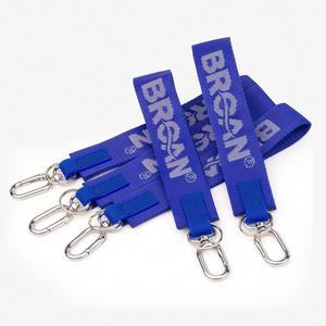 Custom Style Never Lost Metal Carabiner Keychain Custom Jacquard Woven Logo Wristlet <b>Backpack</b> Pendant Key Holder - Product Image 3