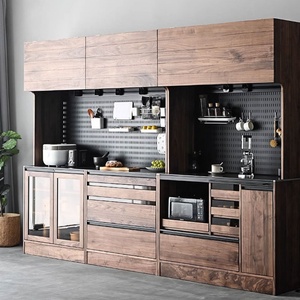 Meuble de salon en bois massif, armoire à vin, buffet, armoire de rangement à grande capacité pour la maison - Product Image 1