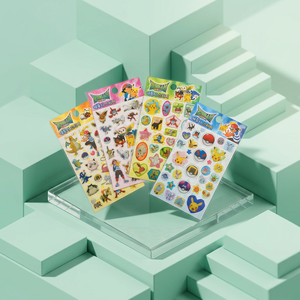 pokemon Sun and Moon Epoxy Stickers 4 PCS Set Korean Cute Character Glossy Dom Sticker <b>Diary</b> Phone Gift for <b>Kids</b> Wholesale - Product Image 2
