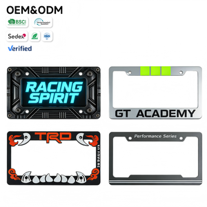 Cadre de <span class=keywords><strong>plaque</strong></span> d'<span class=keywords><strong>immatriculation</strong></span> personnalisé pour voitures de course et vintage - Design en <span class=keywords><strong>plaque</strong></span> diamantée et néon pour la personnalisation automobile - Product Image 3