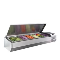 Réfrigérateur de comptoir de préparation de sandwichs en acier inoxydable à refroidissement direct Saladette de 2 m pour usage commercial