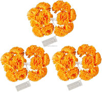 Guirlandes de fleurs de souci Diwali Faux fleurs de souci avec lumière LED Fleurs de souci artificielles Lumières