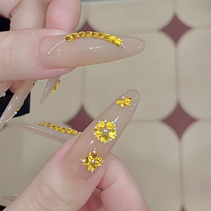 2.5*3Mm 100Pcs New Vàng Malt Kim Cương Nail Phụ Kiện Đáy Phẳng Không Thường Xuyên Kim Cương Phẳng Dưới Móng Tay Đồ Trang Sức Công Cụ Khoan - Product Image 6