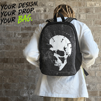 Sac à dos en cuir avec impression personnalisée en gros Sac à dos avec logo personnalisé à quantité minimale de commande bas Sac à dos Cartable à sublimation de conception animée