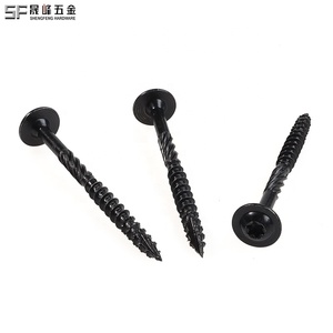 Tornillos estructurales negros grandes de cabeza de araña con brida, de accionamiento Torx, antidesgarro, sin pre-perforación, para madera, para exteriores - Product Image 1