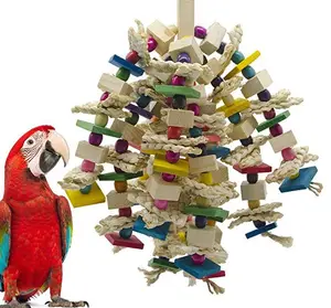 2023 Large Parrot Chewing Blocks Knots parrot toys bird For African Grey Macaws Cockatoos