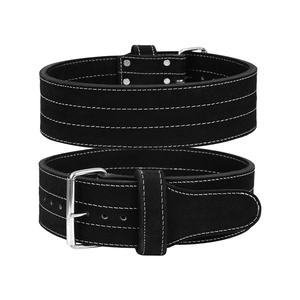 BODYSMART Suede Leather Powerlifting <b>Belt</b>-Single/Double Prong Options Available in <b>Black</b>/Blue/Gray - Product Image 3