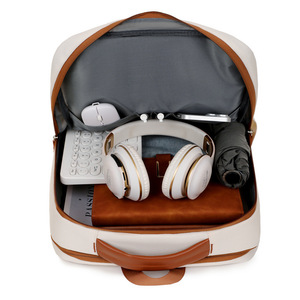 Laptop <b>Backpack</b> 15 Inches Off White Business Travel Casual Large Capacity With Usb Port For <b>Men</b> Women - Product Image 4