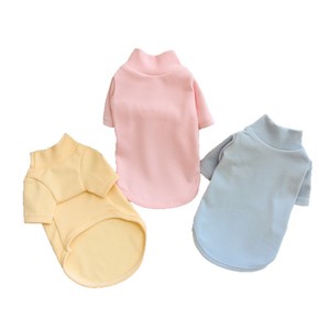 Pet Solid Color Warm Pullover <b>Base</b> <b>Layer</b> Shirt For Dogs High Neck Long Sleeve Fleece Winter Clothes - Product Image 5