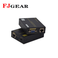 FJGEAR KVM Extender 300 Meter untuk VGA/USB Port KVM Extender Usb 300m VGA,SVGA,XGA,UXGA