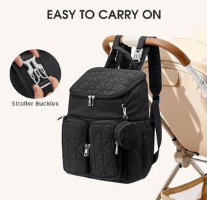 Mochila Pañalera, Bolsa de Bebé con 15 Bolsillos, Bolso de Viaje para Niña o Niño con Bolsillo Térmico, Linda Bolsa de Pañales con Correas para Cochecito - Product Image 3