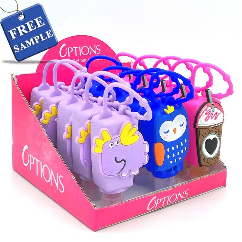 Одобренный подарок, супермаркет OEM, уничтожение микробов, 3D силиконовый держатель, набор гелей для дезинфицирующих средств для рук