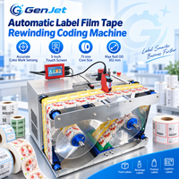 Rebobineuse automatique d'étiquettes à jet d'encre 600 DPI 60 m/min, machine de codage rouleau à rouleau pour codes QR, codes-barres, dates, logos, autocollants, films et bandes