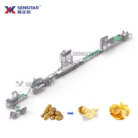 500 Kg Volautomatische Vers Gesneden Knapperige Aardappelchips Makende Machine Nieuwe Staat Op Fruit Gebaseerde Frites Frituren Verwerkingslijn