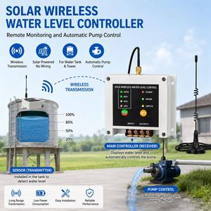 Contrôleur de niveau d'eau solaire sans fil entièrement automatique avec arrêt automatique pour tours et réservoirs d'eau - Product Image 1