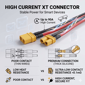 Maßgefertigter XT30 XT60 XT90 Silikon-Kabelbaum Elektronische Stromkabelkonfektion XT-Verkabelung für Lithium-Batterien Industrielle Ausrüstung - Product Image 3