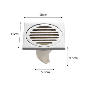 Desagüe de Piso Cuadrado de Acero Inoxidable de 5.5 Pulgadas, Pulido, Moderno, Anticorrosión, para Baño y Ducha, Conexión Roscada - Product Image 2