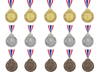 Médailles personnalisées Médailles Football Running Rugby Baseball Football Métal Sports Médaille d'or Ruban Sport Trophées et médailles vierges