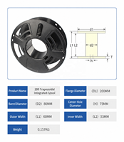 200mm Kunststoffspule Leer 1kg 3D-Drucker Filament Spule für 1,75mm Universal Filament Nachfüllpack Wiederverwendbare Spule