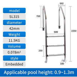 JUANPOOL SL Échelle de <span class=keywords><strong>piscine</strong></span> en acier inoxydable à bon prix avec 2/3/4/5 marches - Product Image 4