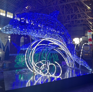 Luces Decorativas LED Creativas con Forma de Ballenas, Delfines y Tiburones, Espectáculo de Luces Navideñas para Exteriores, Uso Comercial con Temática Oceánica - Product Image 4