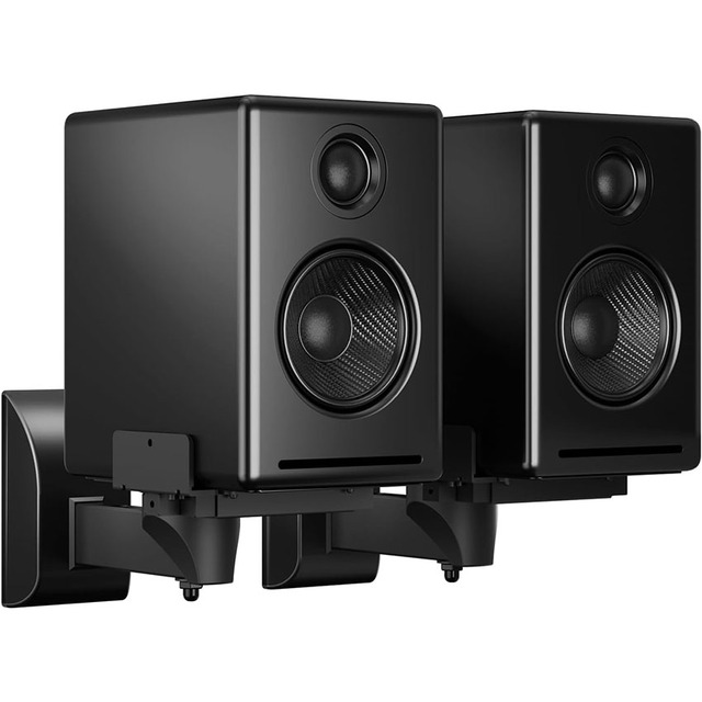 Adjustable Sturdy Metal Speaker Wall Mounts Dual Speaker Stands for Surround Sound Speakers Universal for Large Small Mail Order