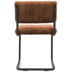 <span class=keywords><strong>Chaise</strong></span> de salle à manger en porte-à-faux en tissu <span class=keywords><strong>velours</strong></span> marron de luxe sans bras - Product Image 5