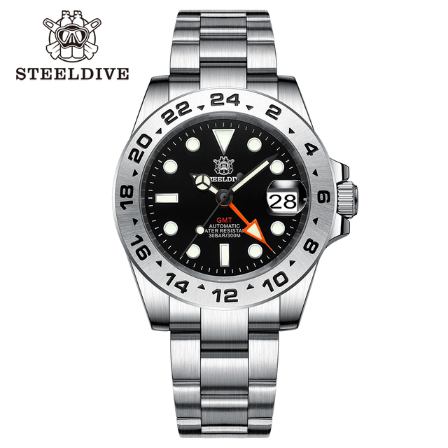 STEELDIVE SD1992 Water Ghost NH34 Four Hands Date Function Mechanical Dive Watch AR Coating Sapphire Glass 300M Waterproof Watch